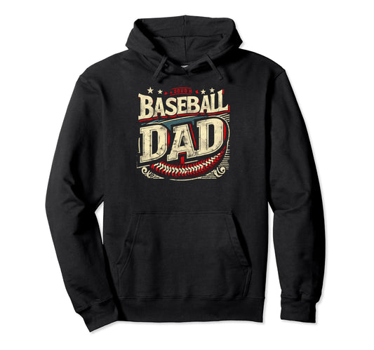 Baseball Dad Fathers Day Hoodie - Trendy Graphic Unisex - T-Shirt, Sweatshirt, Hoodie