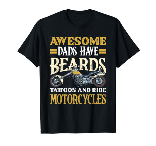 Awesome Dads Have Beards Tattoos And T-Shirt - Unique Graphic for Adults - T-Shirt, Sweatshirt, Hoodie