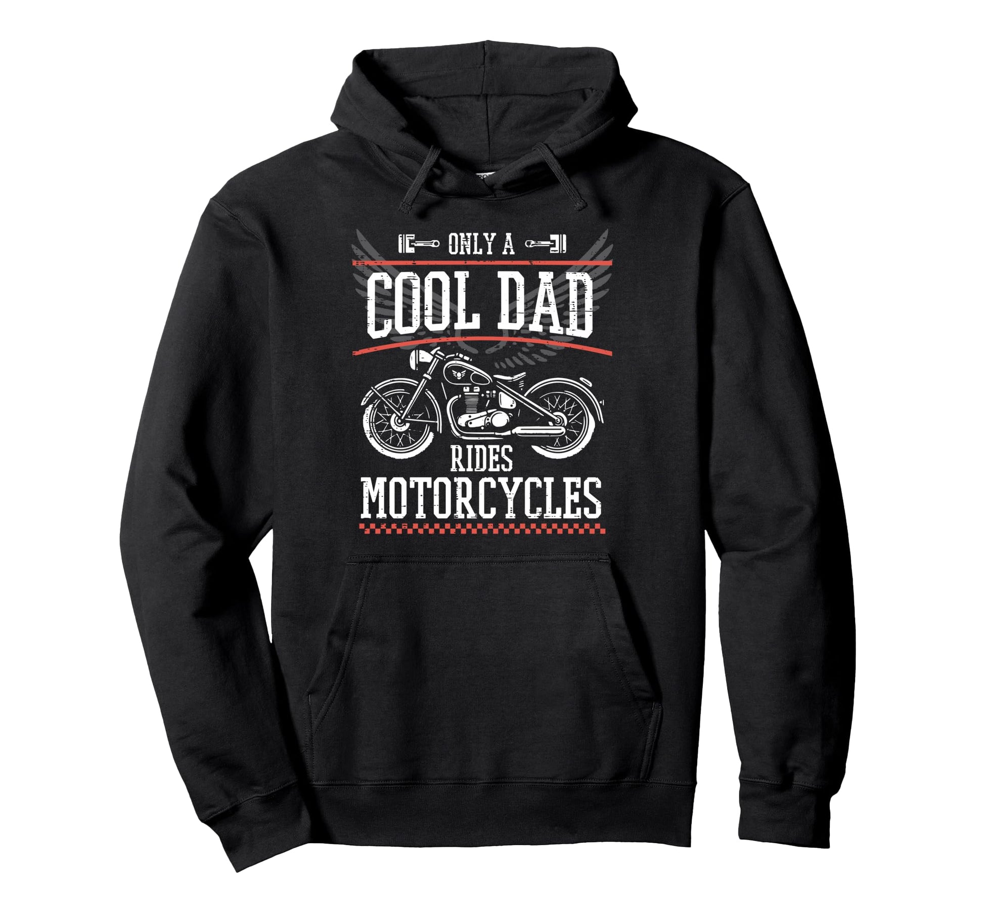Fathers Day Dad Rides Motorcycles Hoodie - Custom Art Print Men Women - T-Shirt, Sweatshirt, Hoodie