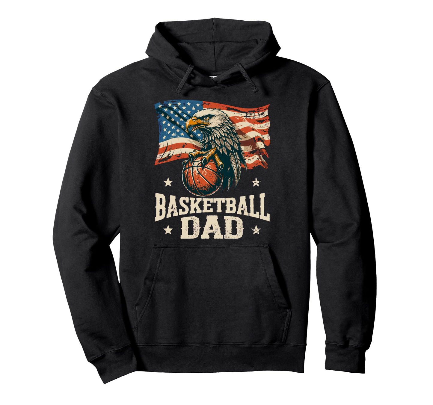 Basketball American Flag Basketball Hoodie - Fun Novelty Design for Adults - T-Shirt, Sweatshirt, Hoodie