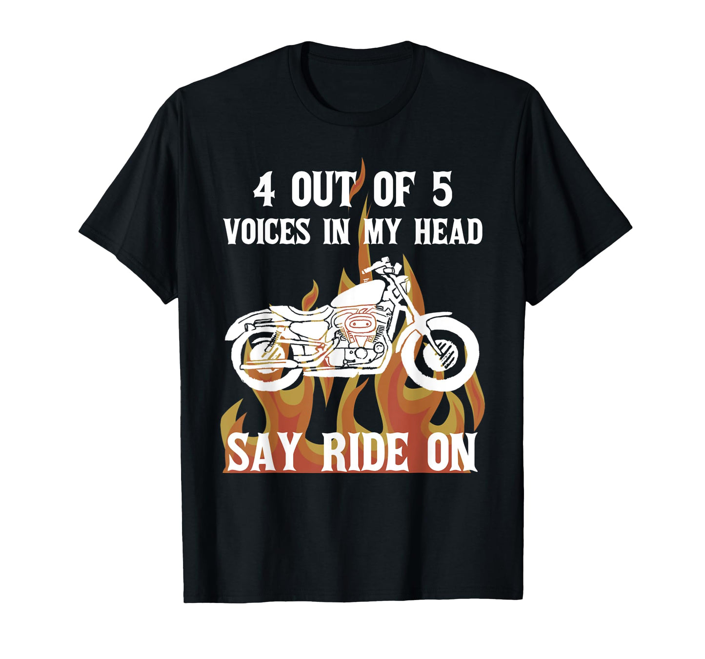 4 Out 5 Voices Motorcycle Chopper T-Shirt - Trendy Graphic for Adults - T-Shirt, Sweatshirt, Hoodie
