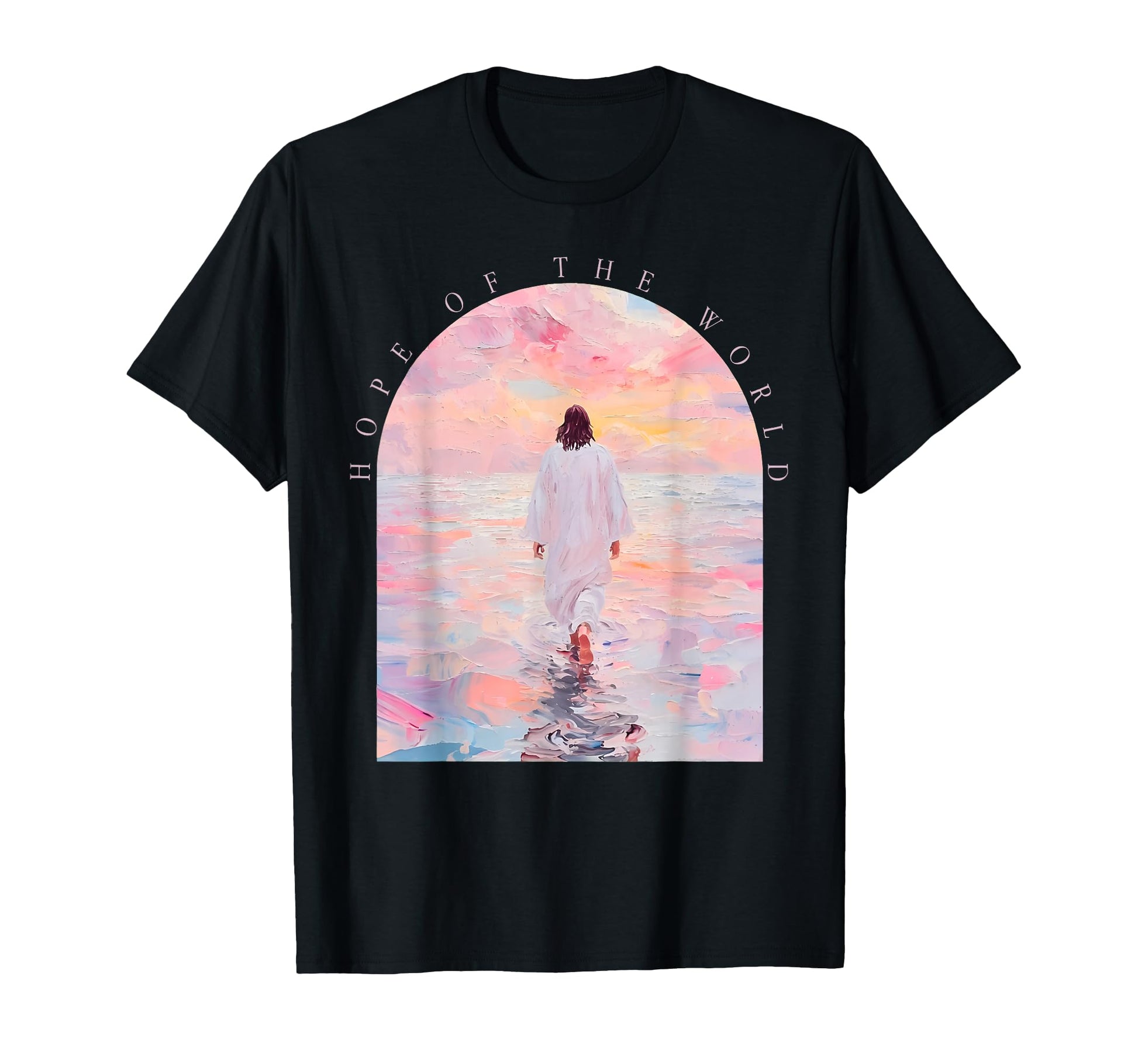 Hope World Jesus Walking Water Christian T-Shirt - Graphic Print Men Women - T-Shirt, Sweatshirt, Hoodie