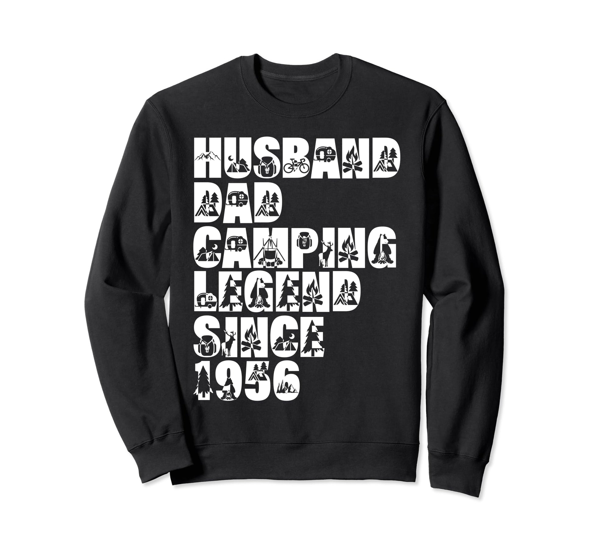 Husband Dad Camping Legend Since 1956 Sweatshirt - Custom Art Print Unisex - T-Shirt, Sweatshirt, Hoodie