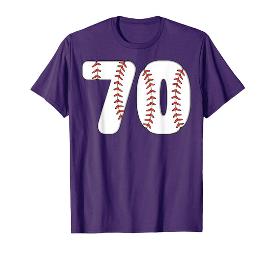 Baseball Number 70 Baseball T-Shirt - Fun Novelty Design Men Women - T-Shirt, Sweatshirt, Hoodie