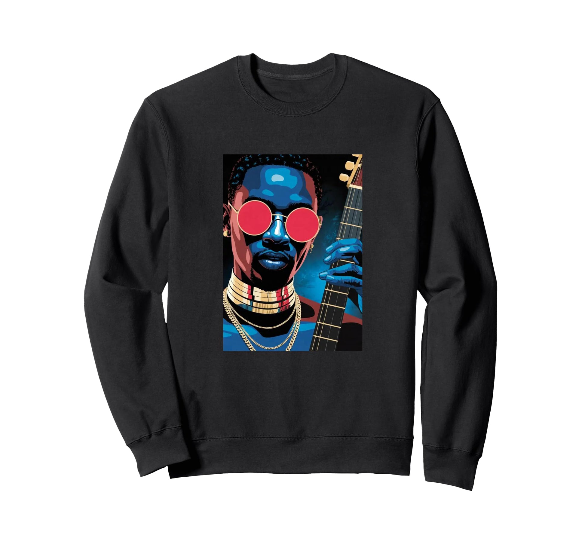 Stylish Musician Bass Guitar Pop Sweatshirt - Minimalist Print Men Women - T-Shirt, Sweatshirt, Hoodie