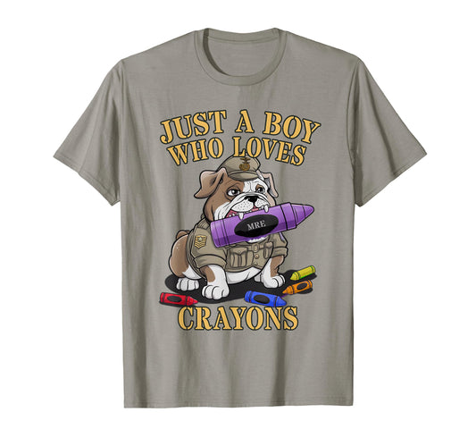 Bulldog Just Who Loves Crayons T-Shirt - Casual Everyday Wear Men Women - T-Shirt, Sweatshirt, Hoodie