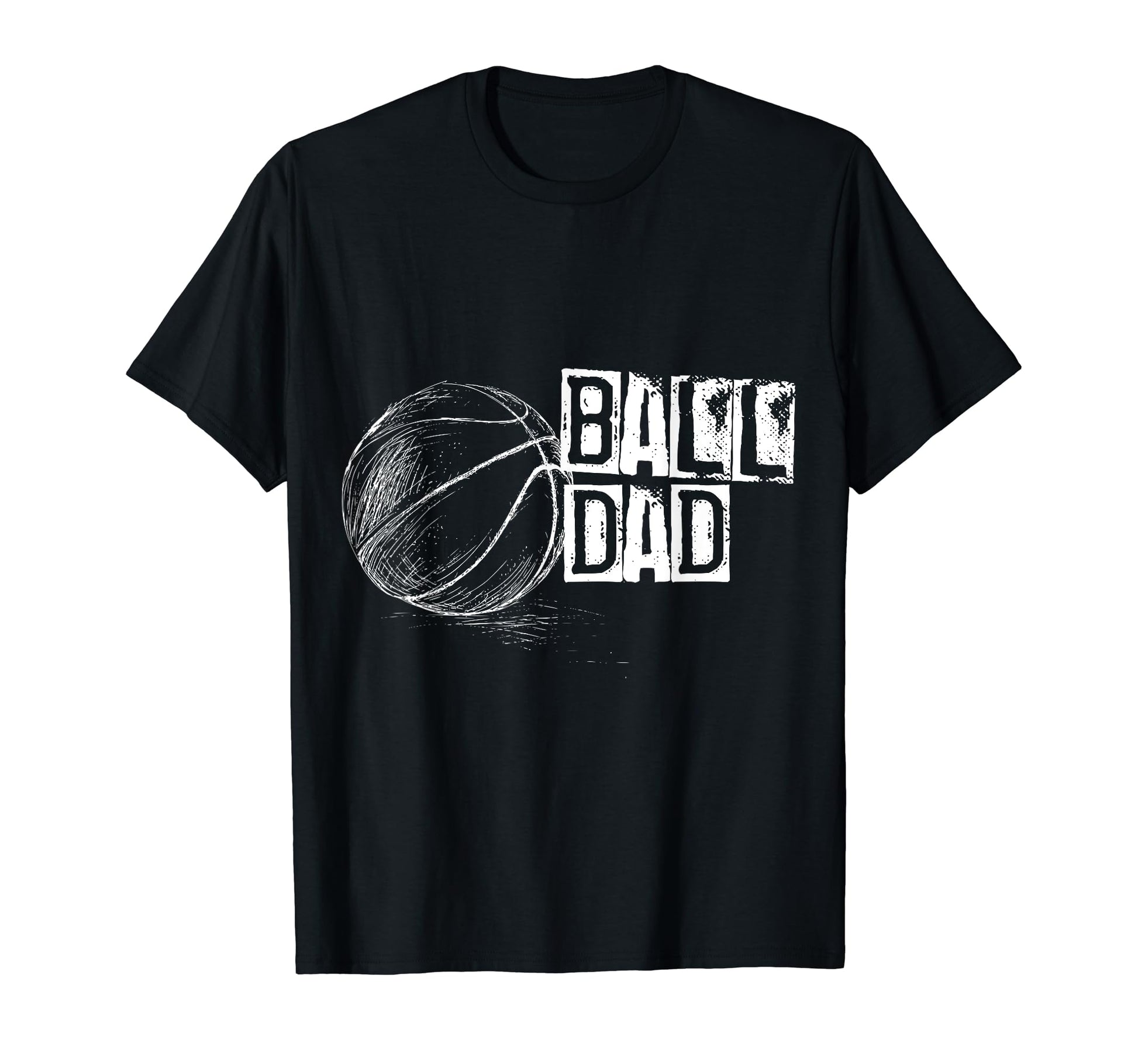 Basketball Ball Dad Distressed Ball T-Shirt - Aesthetic Graphic for Adults - T-Shirt, Sweatshirt, Hoodie