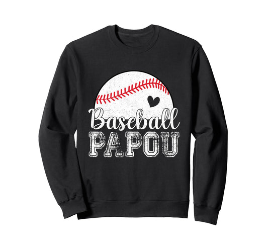 Baseball Papou Gifts Fathers Day Sweatshirt - Custom Art Print Men Women - T-Shirt, Sweatshirt, Hoodie