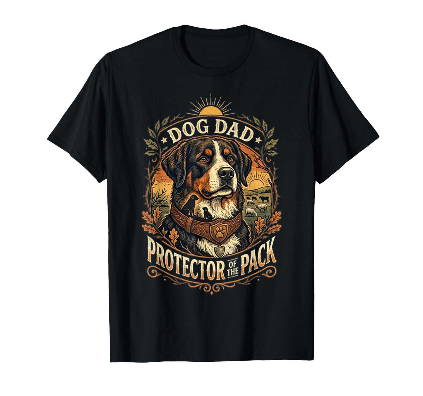 Father Dog Protector Pack Funny Dog T-Shirt - Fun Novelty Design Men Women - T-Shirt, Sweatshirt, Hoodie