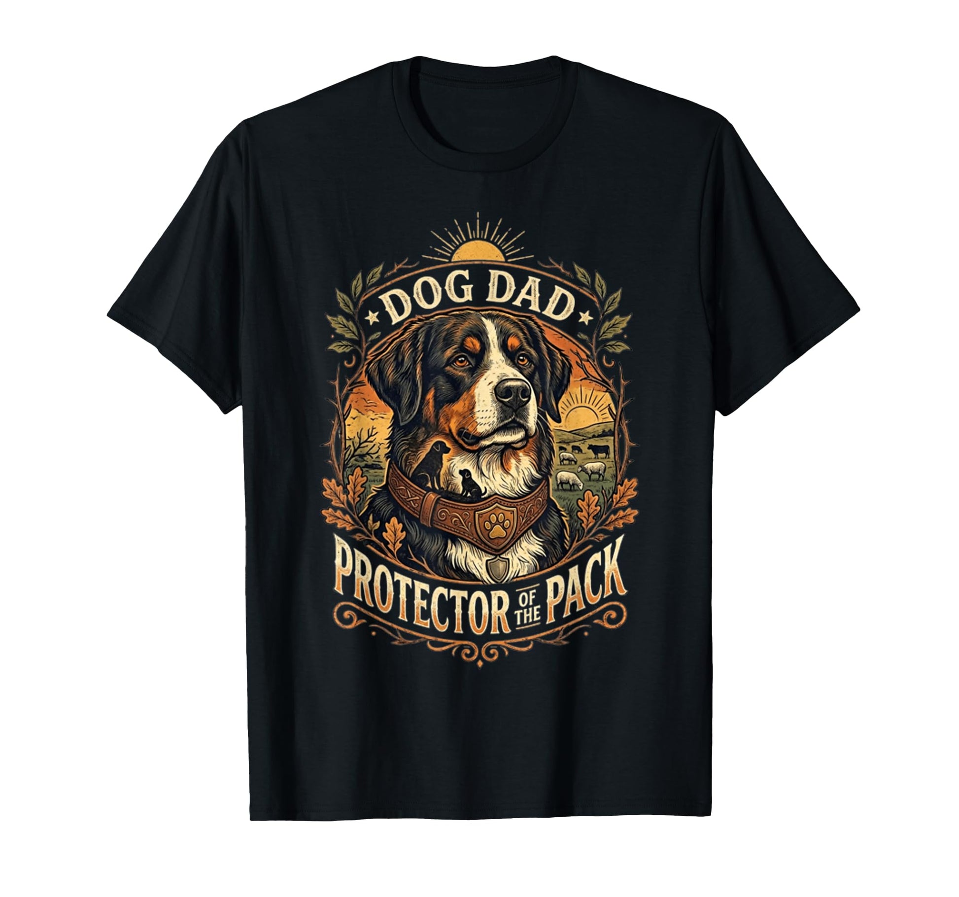 Father Dog Protector Pack Funny Dog T-Shirt - Fun Novelty Design Men Women - T-Shirt, Sweatshirt, Hoodie