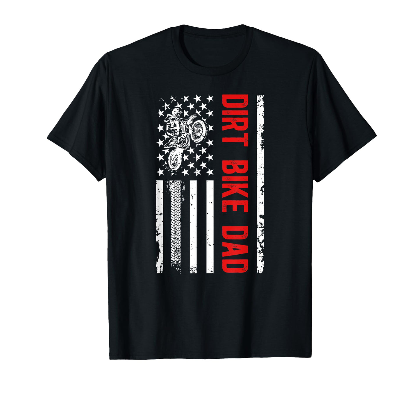 Dirt Bike Dad Dirt Biker Dad Us Flag Dirt T-Shirt - Trendy Graphic Unisex - T-Shirt, Sweatshirt, Hoodie