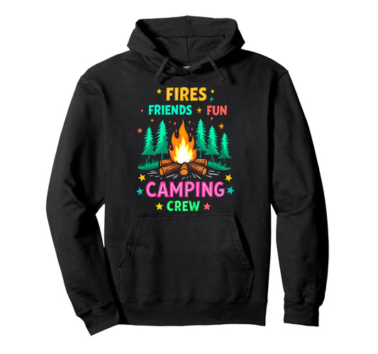 Camping Crew Group Matching Funny Hiking Hoodie - Custom Art Print Unisex - T-Shirt, Sweatshirt, Hoodie