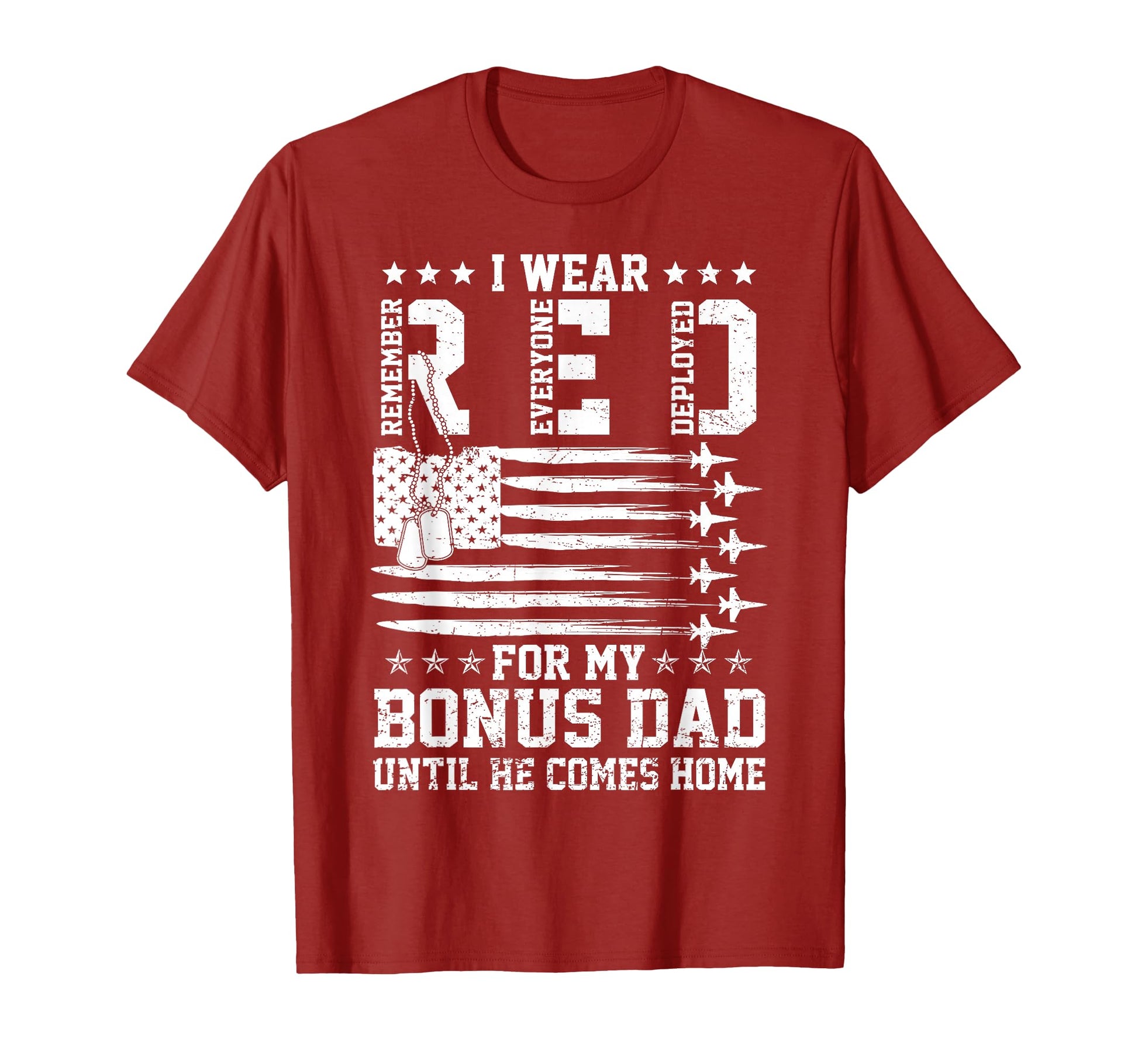 Red Friday My Bonus Dad Until He T-Shirt - Aesthetic Graphic for Adults - T-Shirt, Sweatshirt, Hoodie