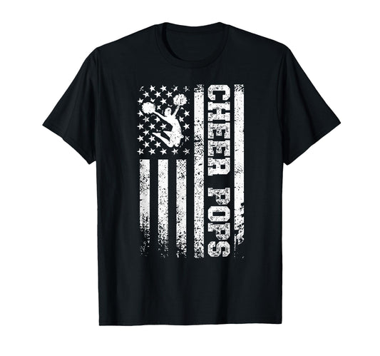 Cheer Pops Us Flag Cheerleading Pops T-Shirt - Graphic Print Unisex - T-Shirt, Sweatshirt, Hoodie