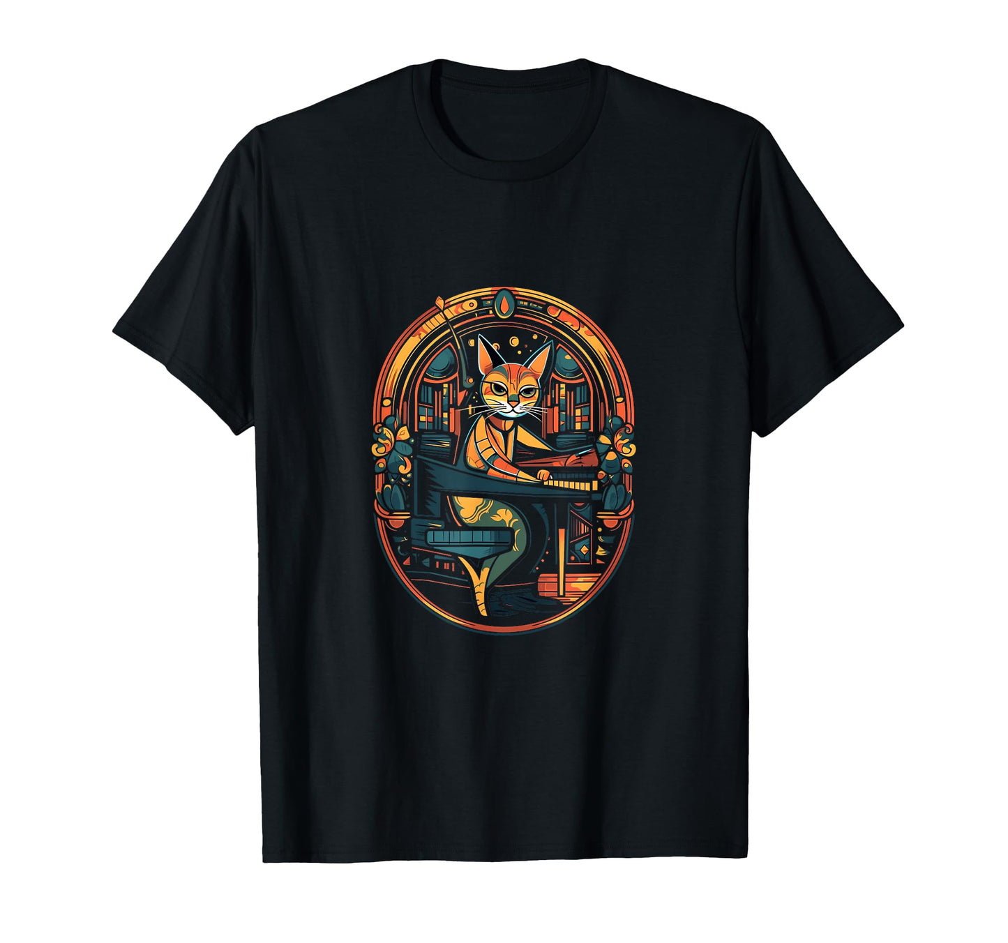 Cat Pianist Piano Player Kitten T-Shirt - Streetwear Style for Adults - T-Shirt, Sweatshirt, Hoodie