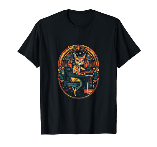 Cat Pianist Piano Player Kitten T-Shirt - Streetwear Style for Adults - T-Shirt, Sweatshirt, Hoodie