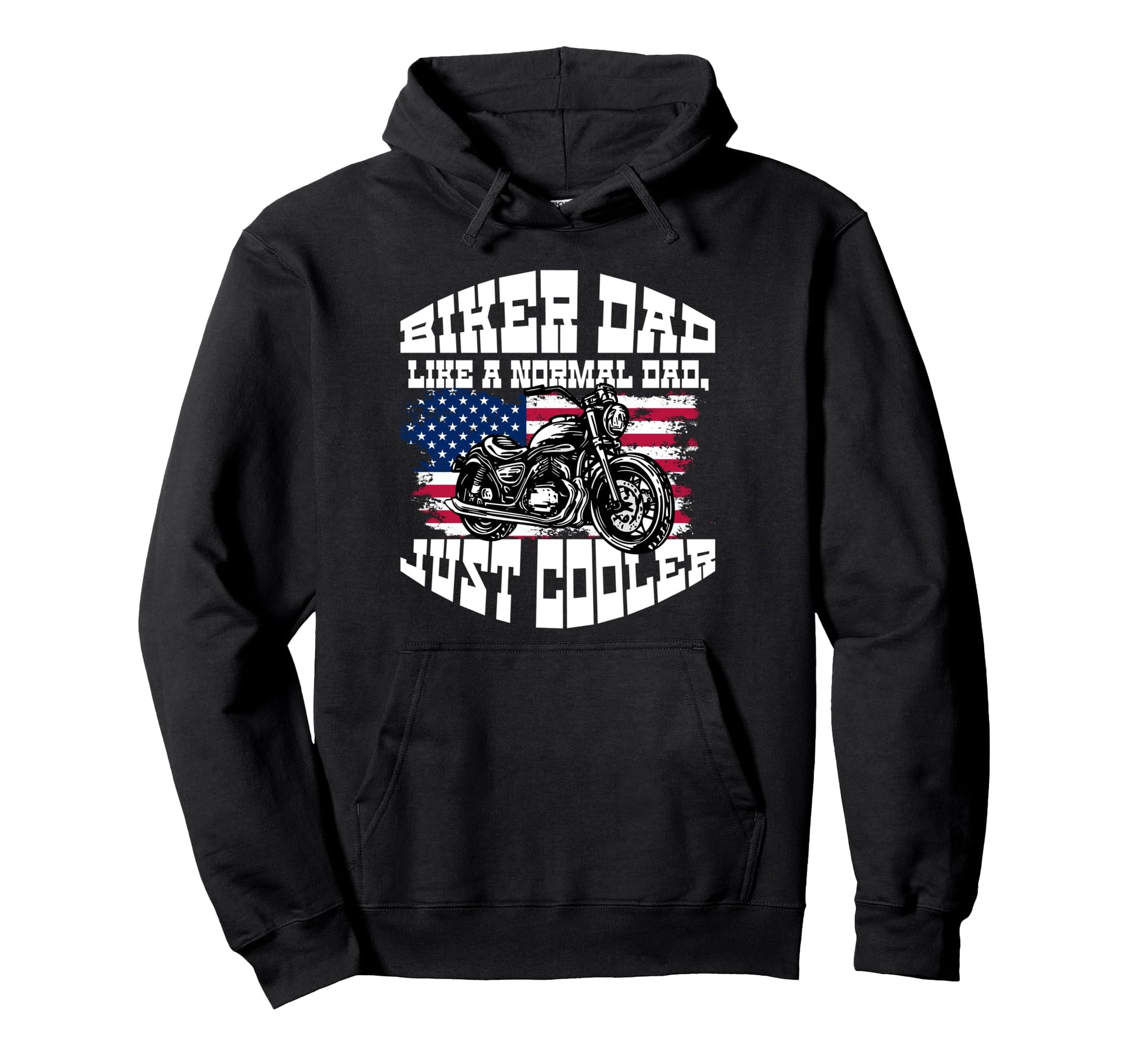 Biker Dad Like Normal Dad Just Cooler Hoodie - Minimalist Print Unisex - T-Shirt, Sweatshirt, Hoodie