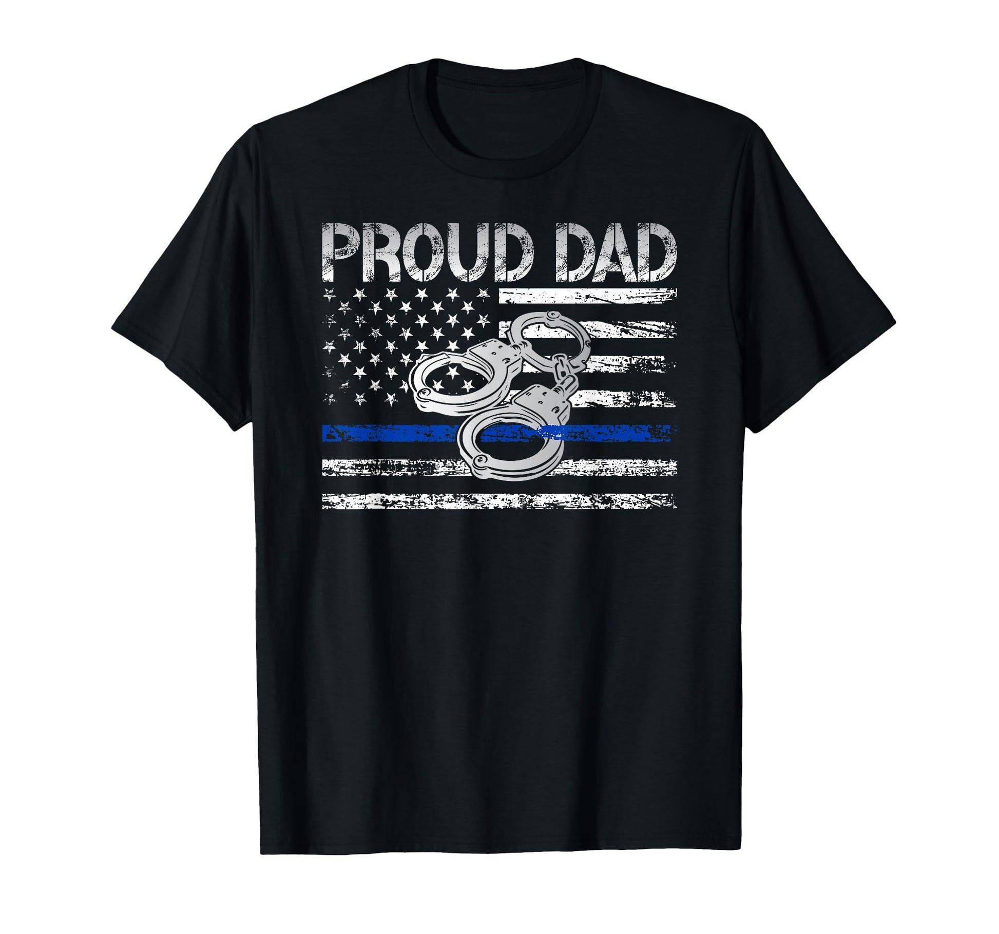 Proud Dad Police Officer Dad Us Flag T-Shirt - Minimalist Print Unisex - T-Shirt, Sweatshirt, Hoodie