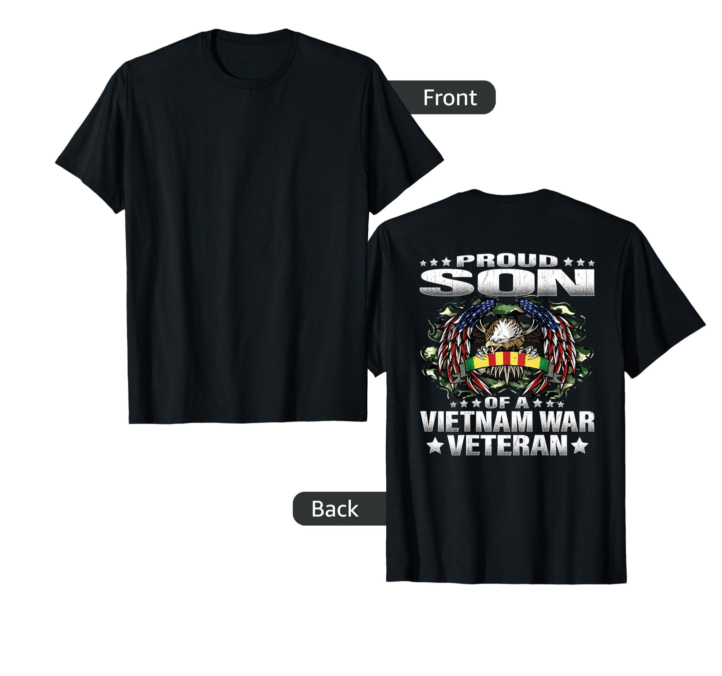 Proud Son Vietnam War Veteran Military T-Shirt - Custom Art Print Unisex - T-Shirt, Sweatshirt, Hoodie