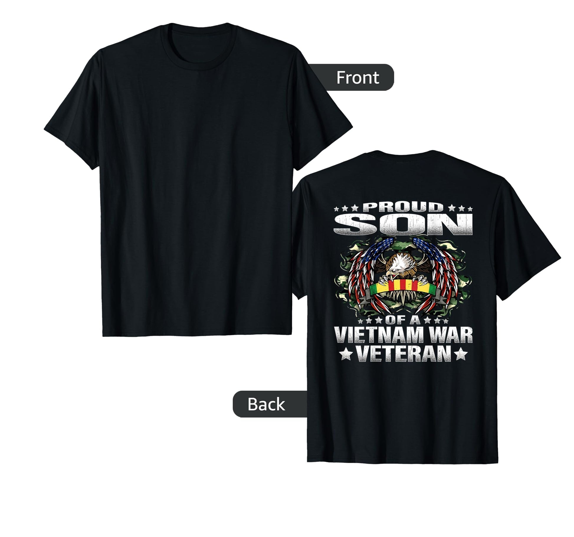 Proud Son Vietnam War Veteran Military T-Shirt - Custom Art Print Unisex - T-Shirt, Sweatshirt, Hoodie