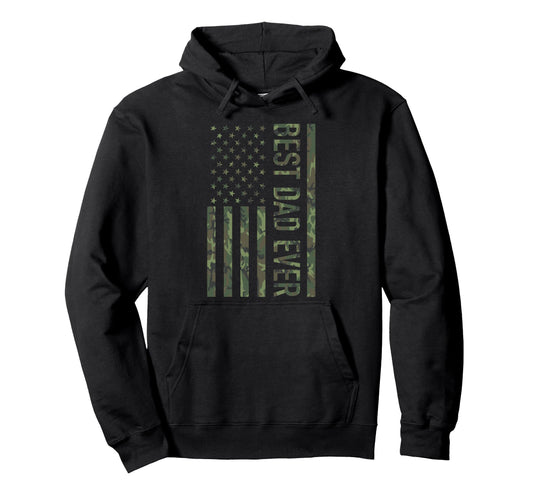 Best Dad Ever American Us Camouflage Hoodie - Minimalist Print for Adults - T-Shirt, Sweatshirt, Hoodie