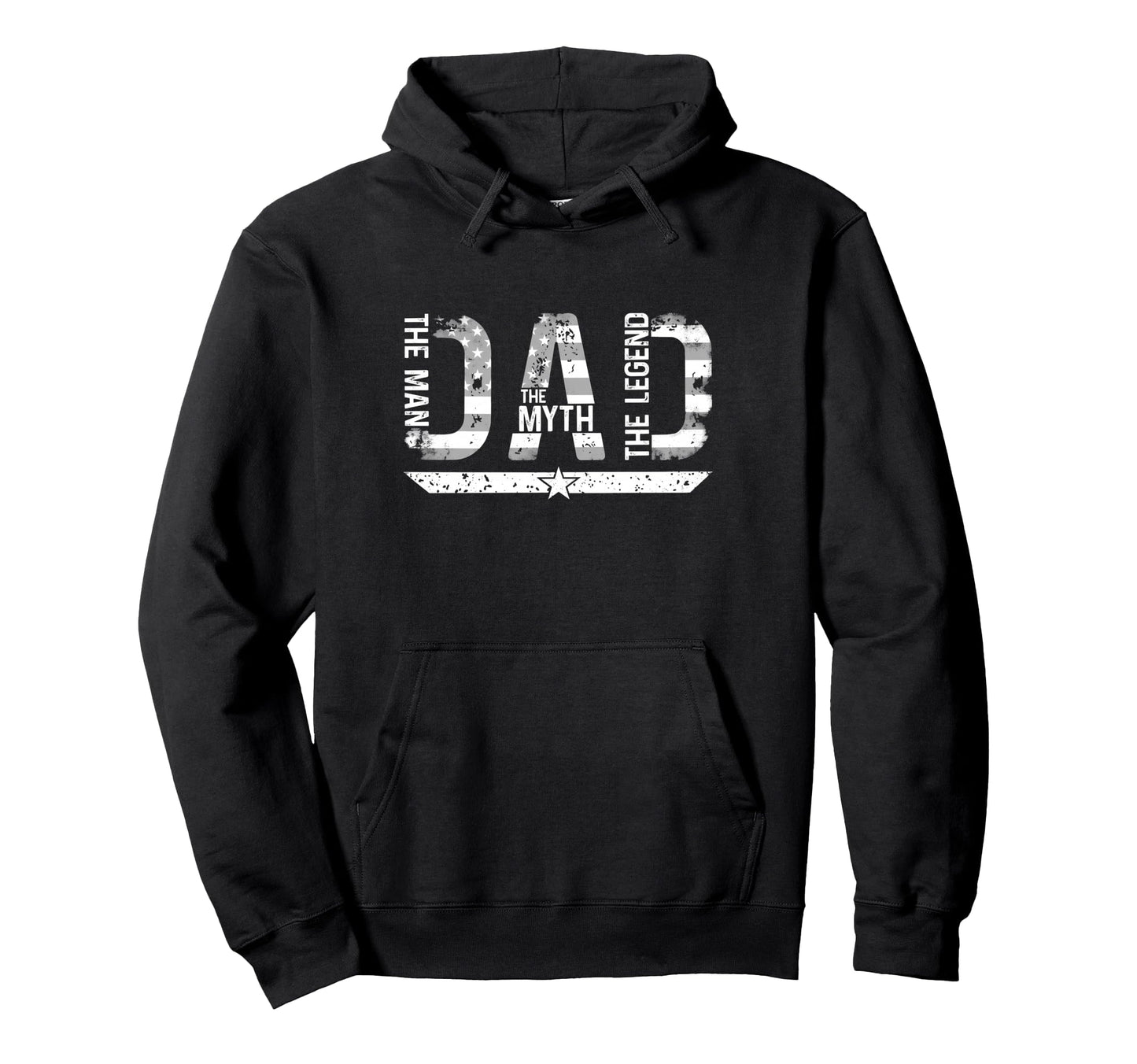 Dad Myth Legend Patriotic American Flag Hoodie - Trendy Graphic Men Women - T-Shirt, Sweatshirt, Hoodie