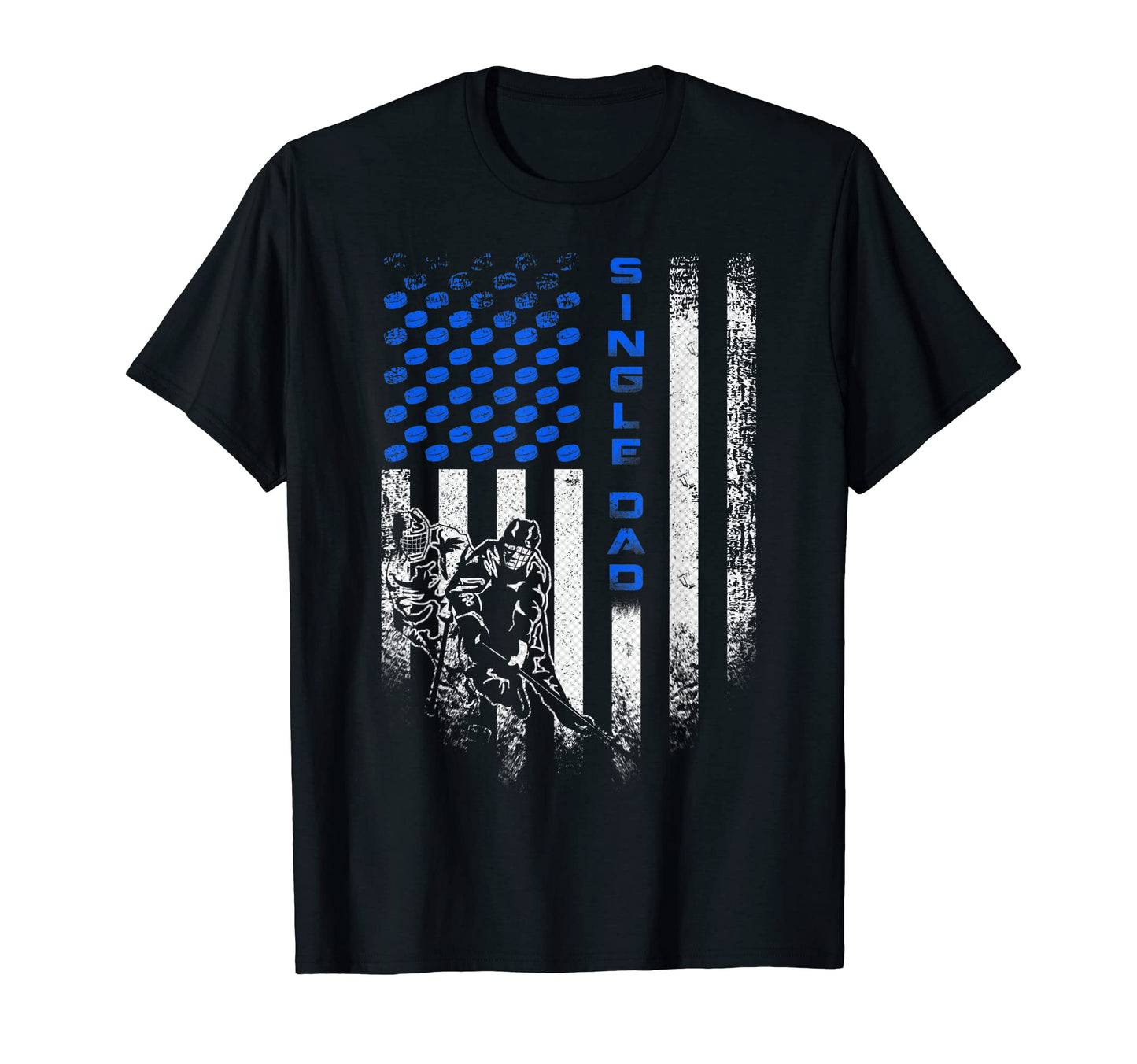 Usa American Flag Proud Hockey Single Dad T-Shirt - Unique Graphic Unisex - T-Shirt, Sweatshirt, Hoodie