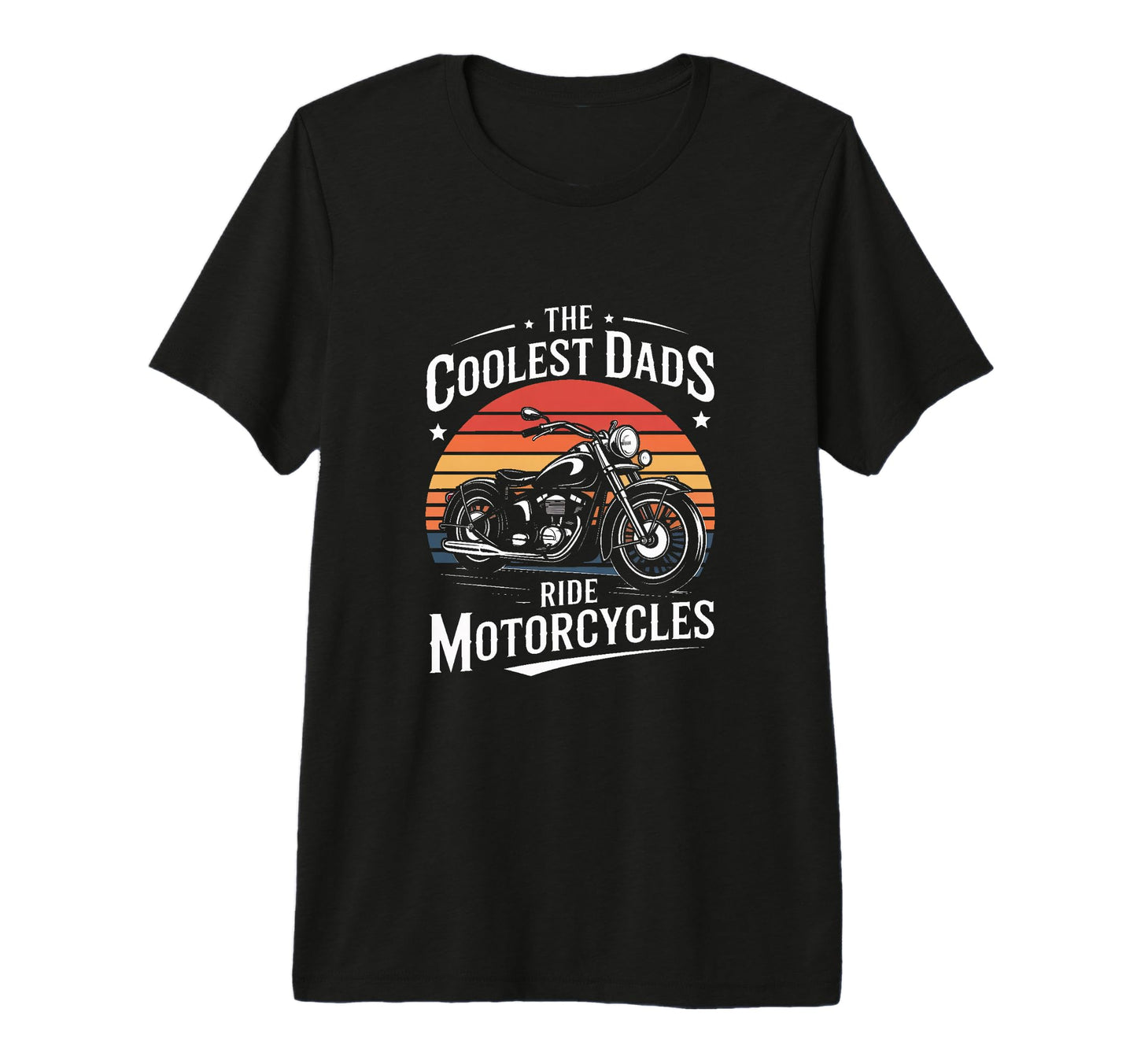 Coolest Dads Ride Motorcycles Biker T-Shirt - Custom Art Print for Adults - T-Shirt, Sweatshirt, Hoodie