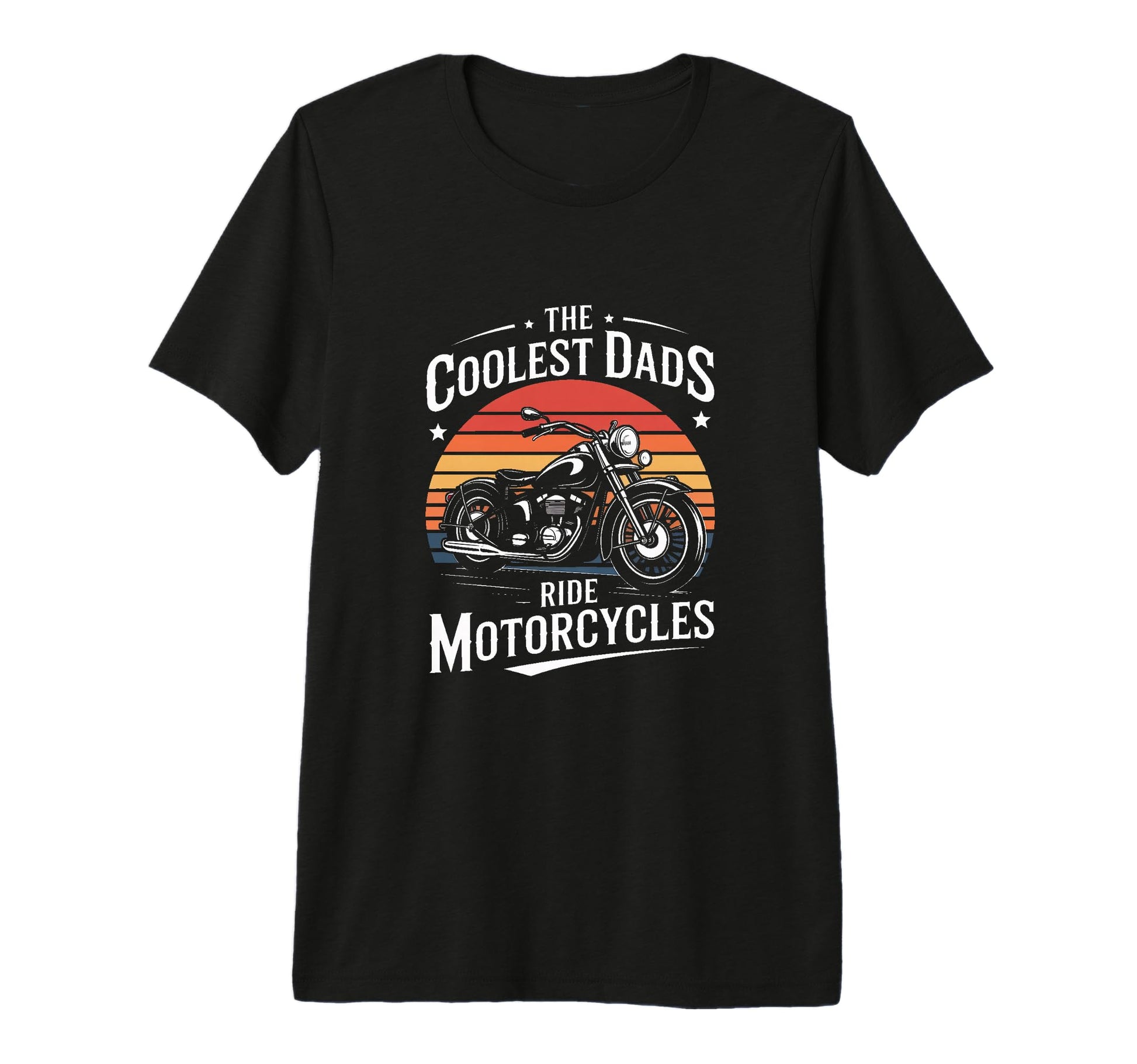 Coolest Dads Ride Motorcycles Biker T-Shirt - Custom Art Print for Adults - T-Shirt, Sweatshirt, Hoodie