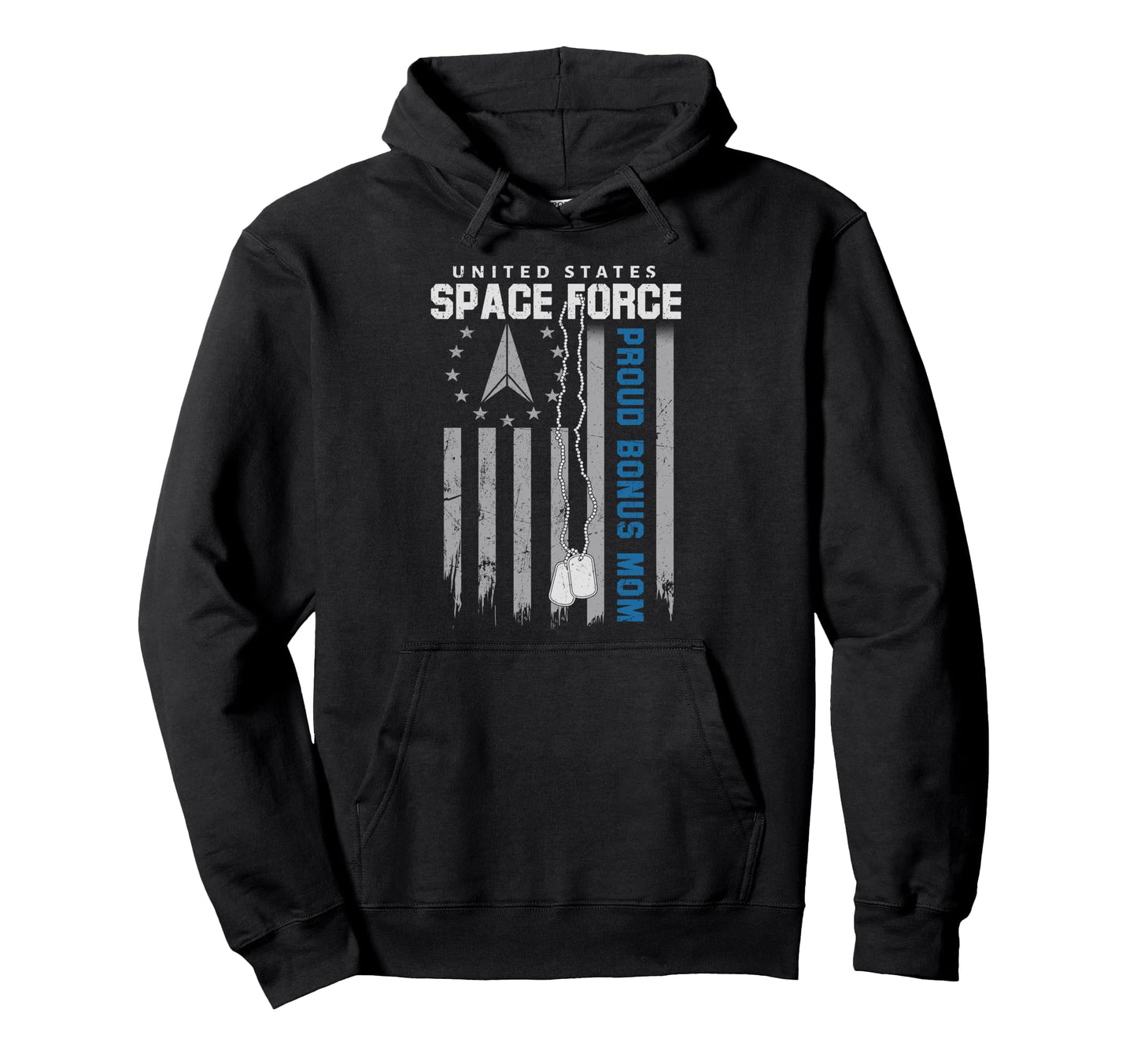 Proud Us Space Force Bonus Mom Flag Usa Hoodie - Aesthetic Graphic Unisex - T-Shirt, Sweatshirt, Hoodie