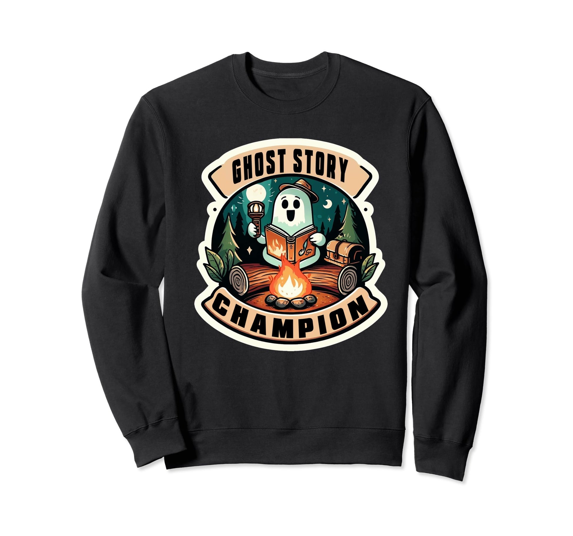 Ghost Story Champion Camping Stories Sweatshirt - Aesthetic Graphic Unisex - T-Shirt, Sweatshirt, Hoodie