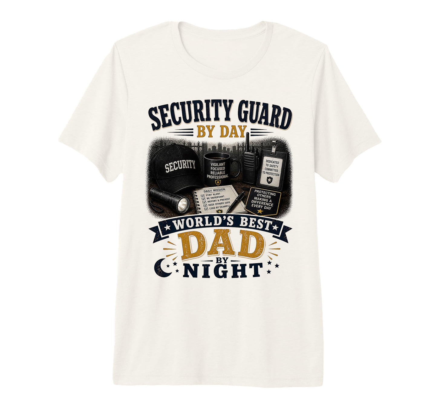 Mens Security Guard Day Worlds Best Dad T-Shirt - Aesthetic Graphic Unisex - T-Shirt, Sweatshirt, Hoodie
