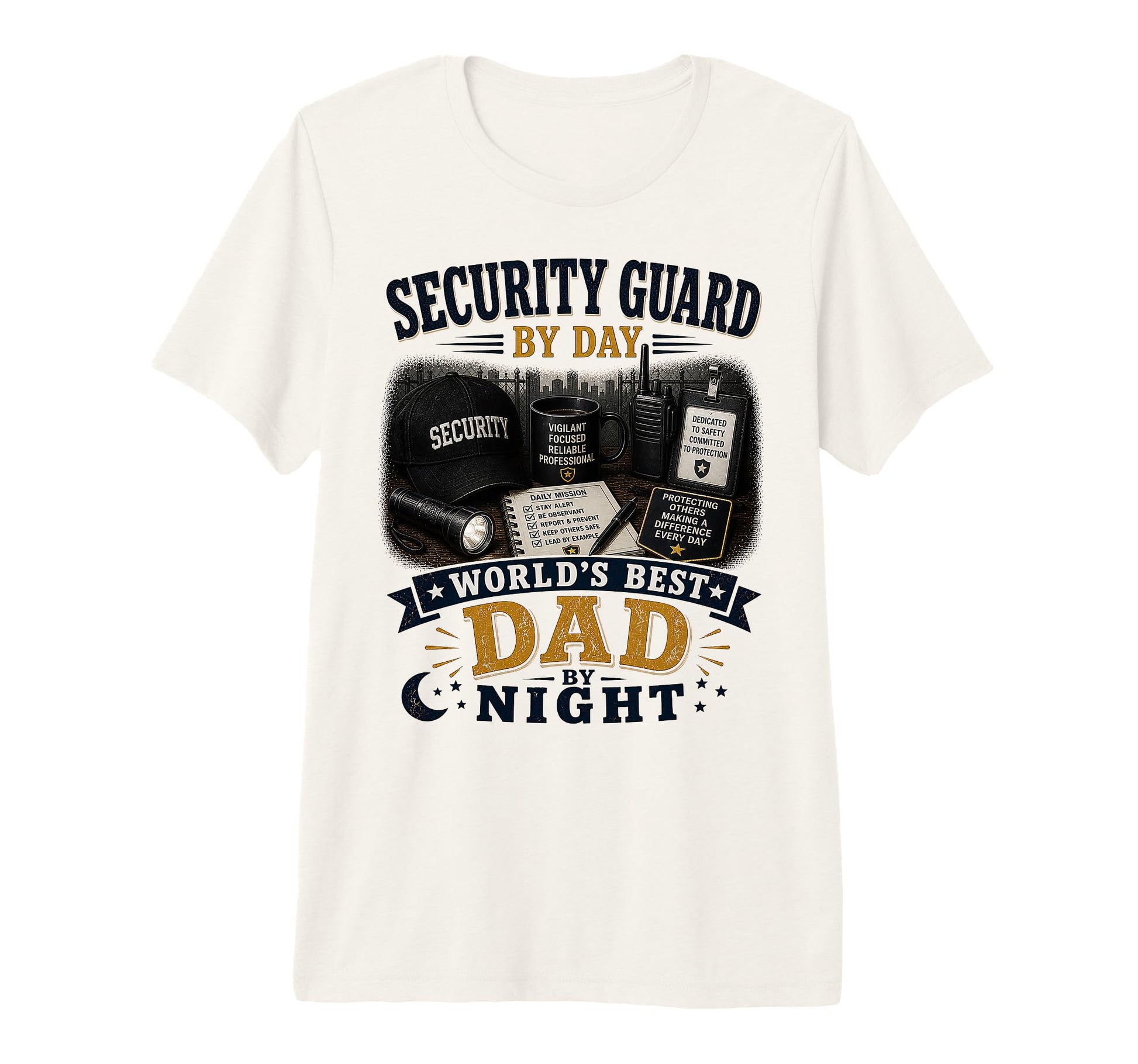 Mens Security Guard Day Worlds Best Dad T-Shirt - Aesthetic Graphic Unisex - T-Shirt, Sweatshirt, Hoodie