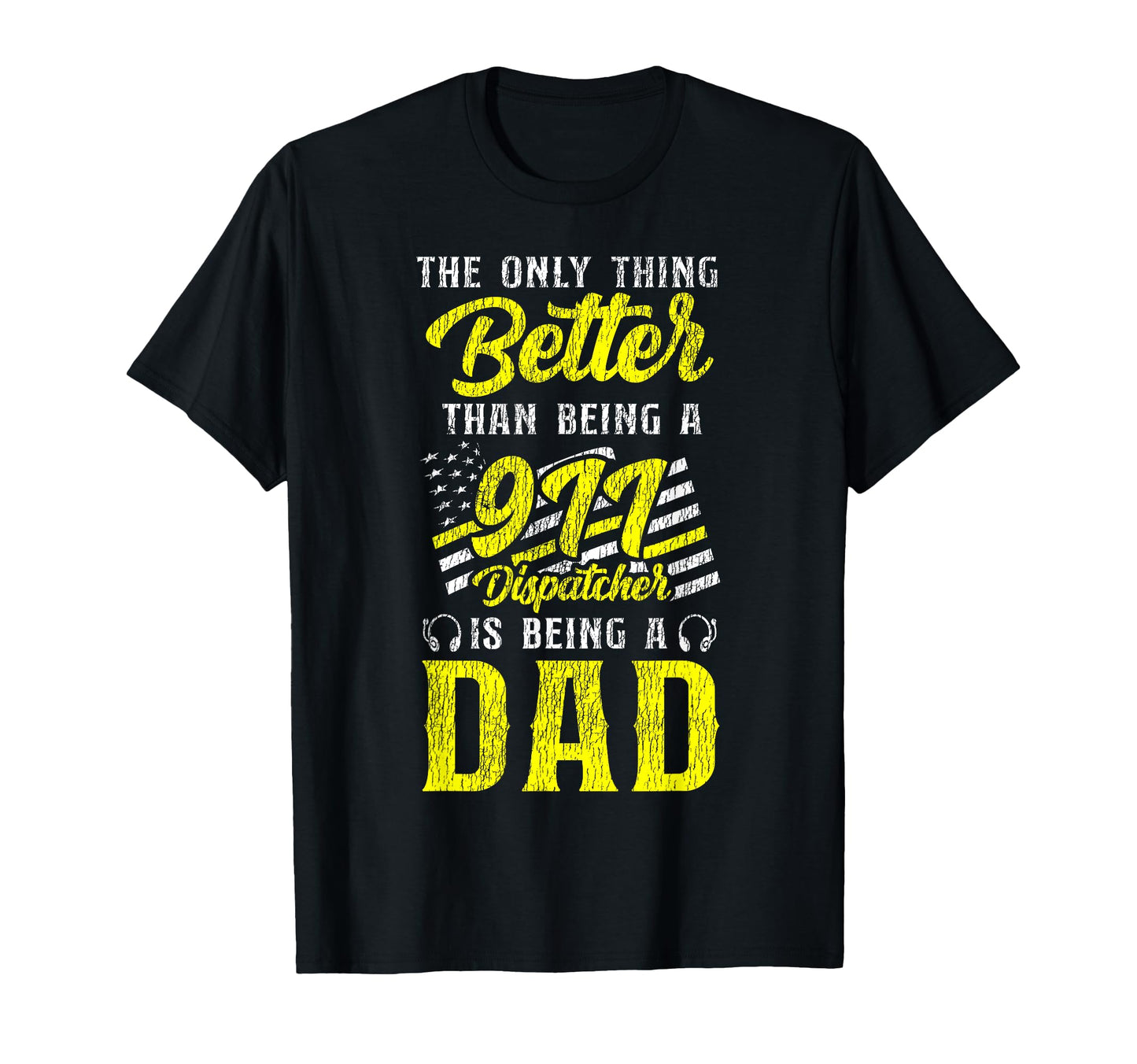 911 Dispatcher Thin Gold Yellow Line T-Shirt - Aesthetic Graphic Men Women - T-Shirt, Sweatshirt, Hoodie