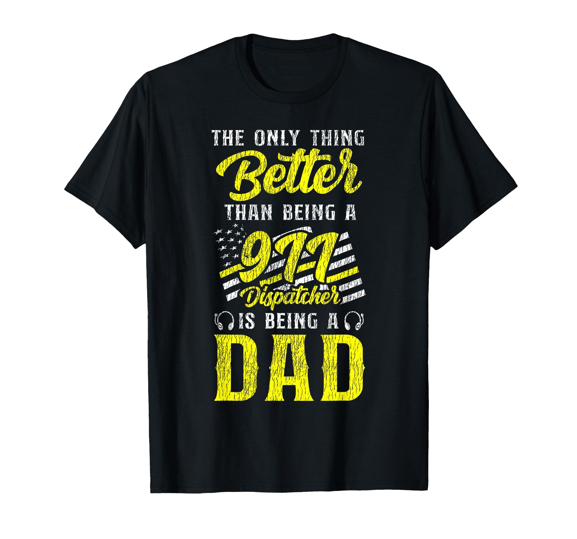 911 Dispatcher Thin Gold Yellow Line T-Shirt - Aesthetic Graphic Men Women - T-Shirt, Sweatshirt, Hoodie