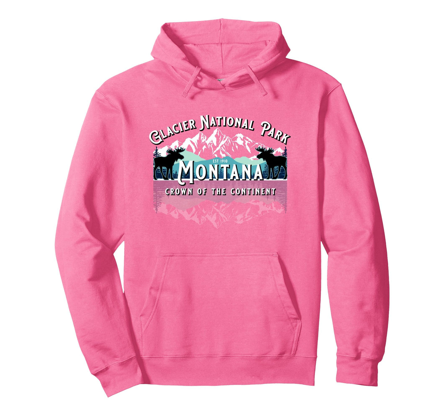 Glacier National Park Montana Hiking Hoodie - Minimalist Print Unisex - T-Shirt, Sweatshirt, Hoodie