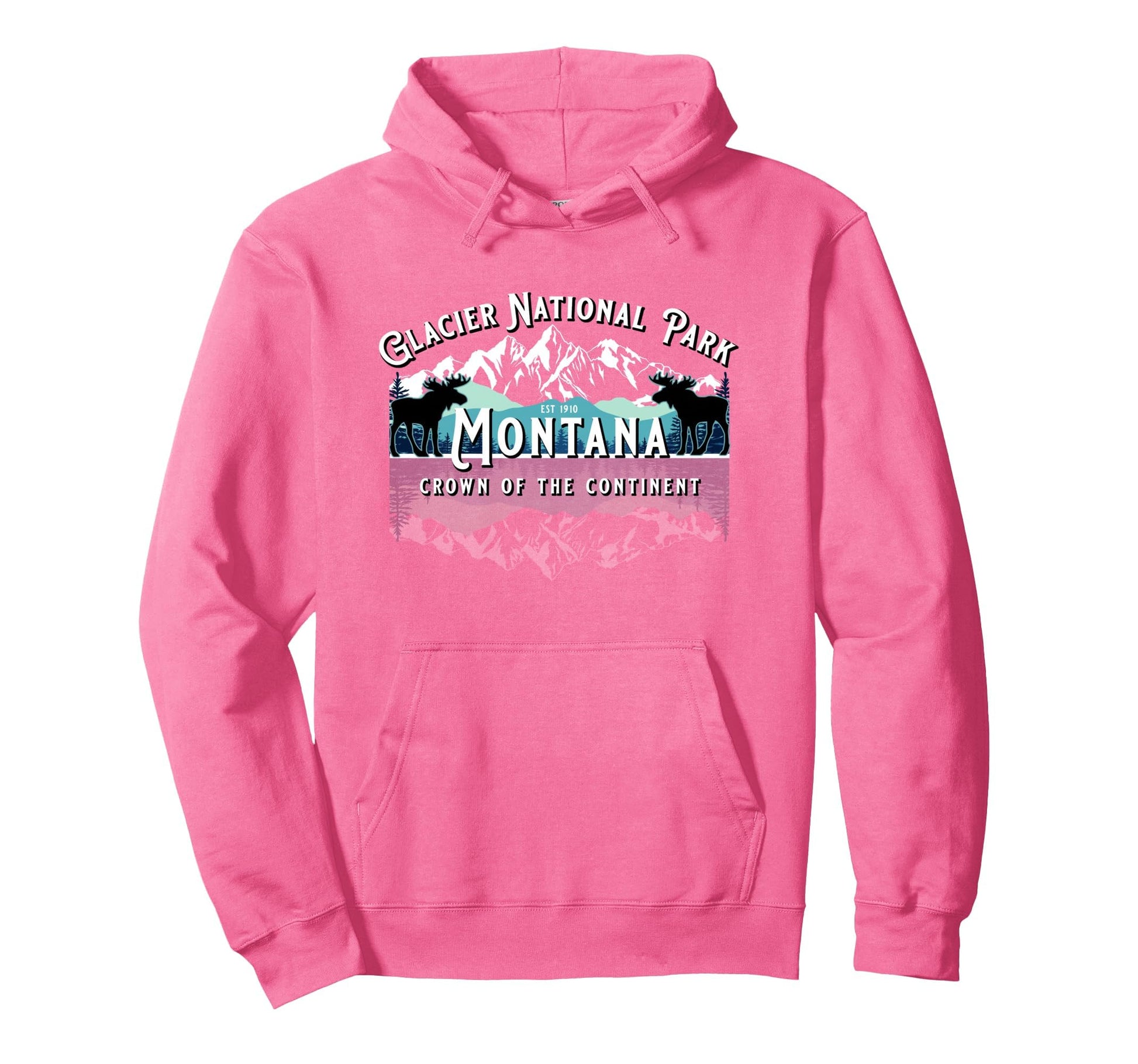 Glacier National Park Montana Hiking Hoodie - Minimalist Print Unisex - T-Shirt, Sweatshirt, Hoodie