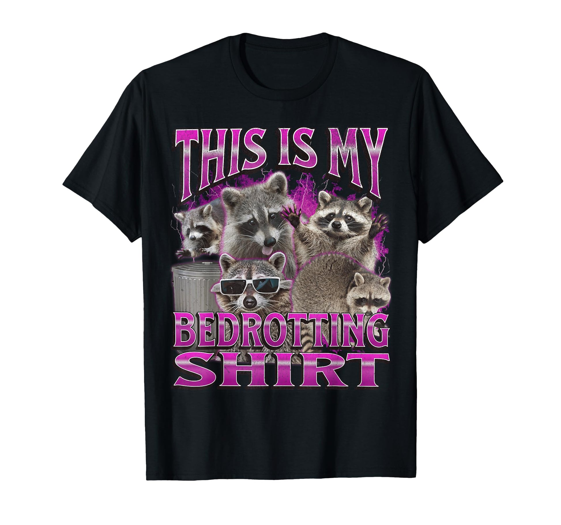 Bed Rotting Funny Raccoon Meme T-Shirt - Casual Everyday Wear Unisex - T-Shirt, Sweatshirt, Hoodie