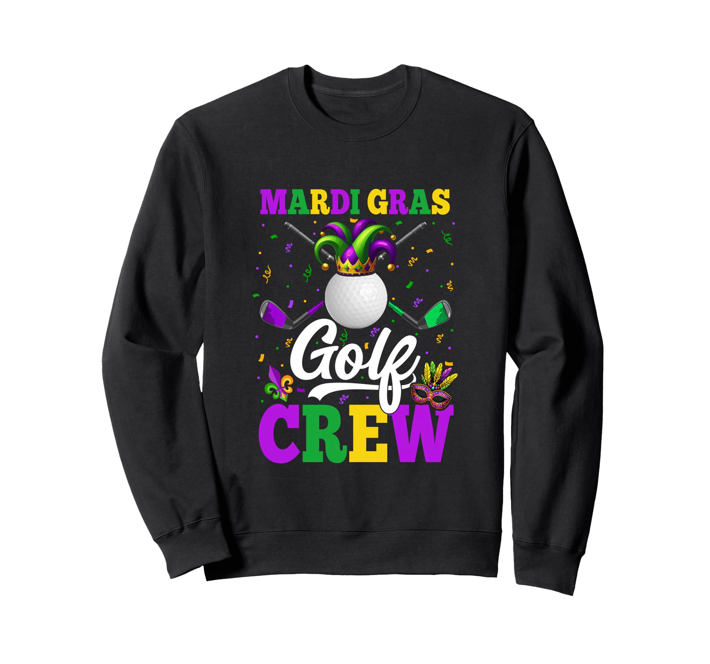 Mardi Gras Golf Crew Matching Player Sweatshirt - Minimalist Print Unisex - T-Shirt, Sweatshirt, Hoodie