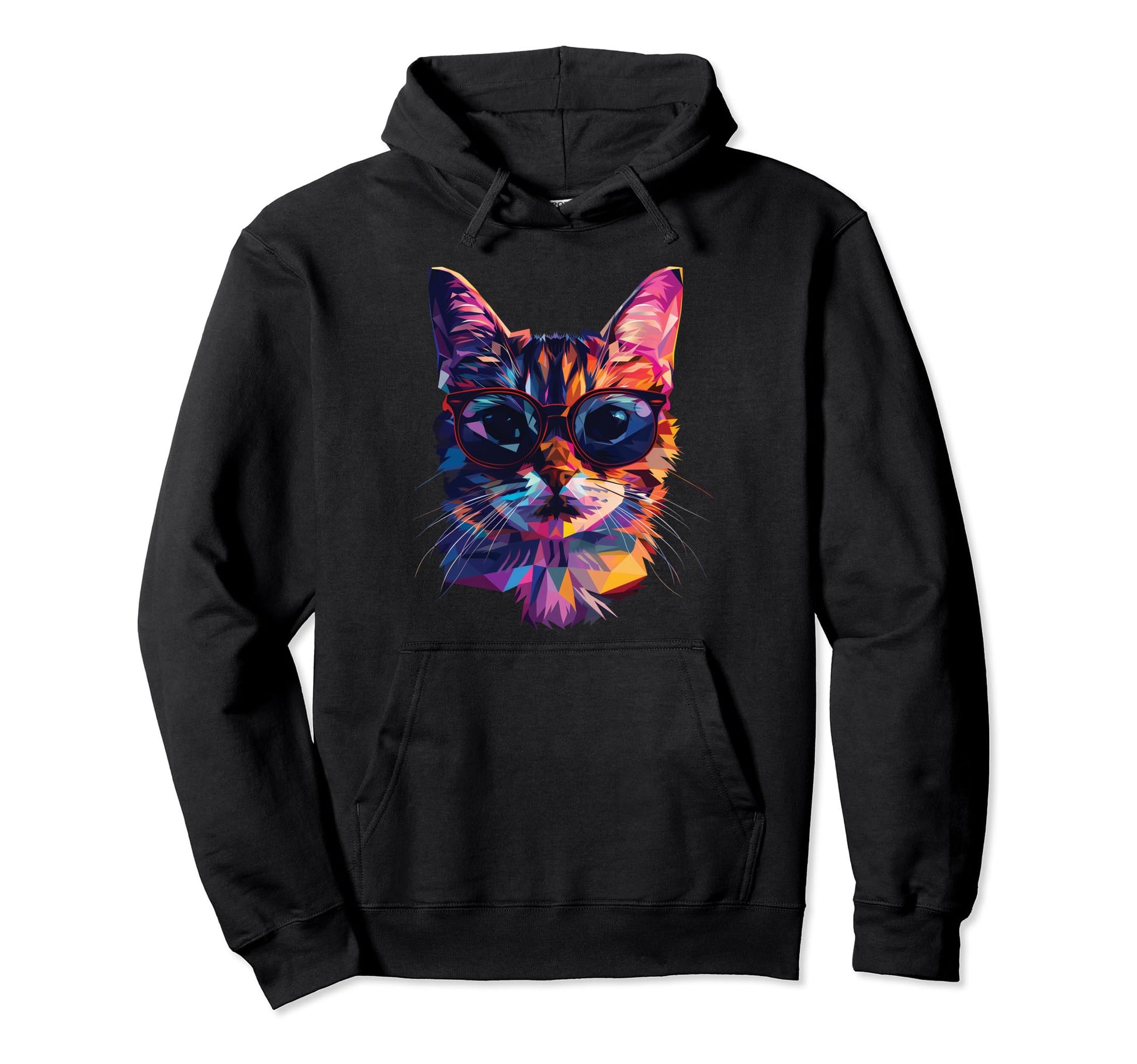 Cat Dad Mom Sunglasses American Hoodie - Novelty Apparel for Adults - T-Shirt, Sweatshirt, Hoodie