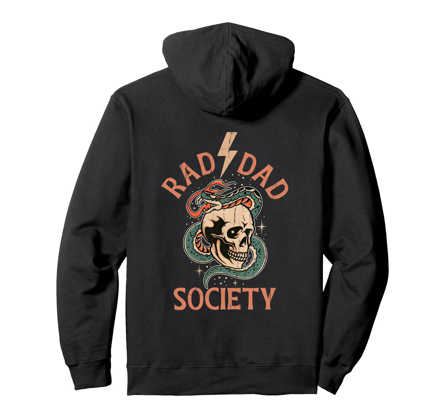 Rad Dad Society Dad Club Dad Life Back Hoodie - Trendy Graphic Unisex - T-Shirt, Sweatshirt, Hoodie
