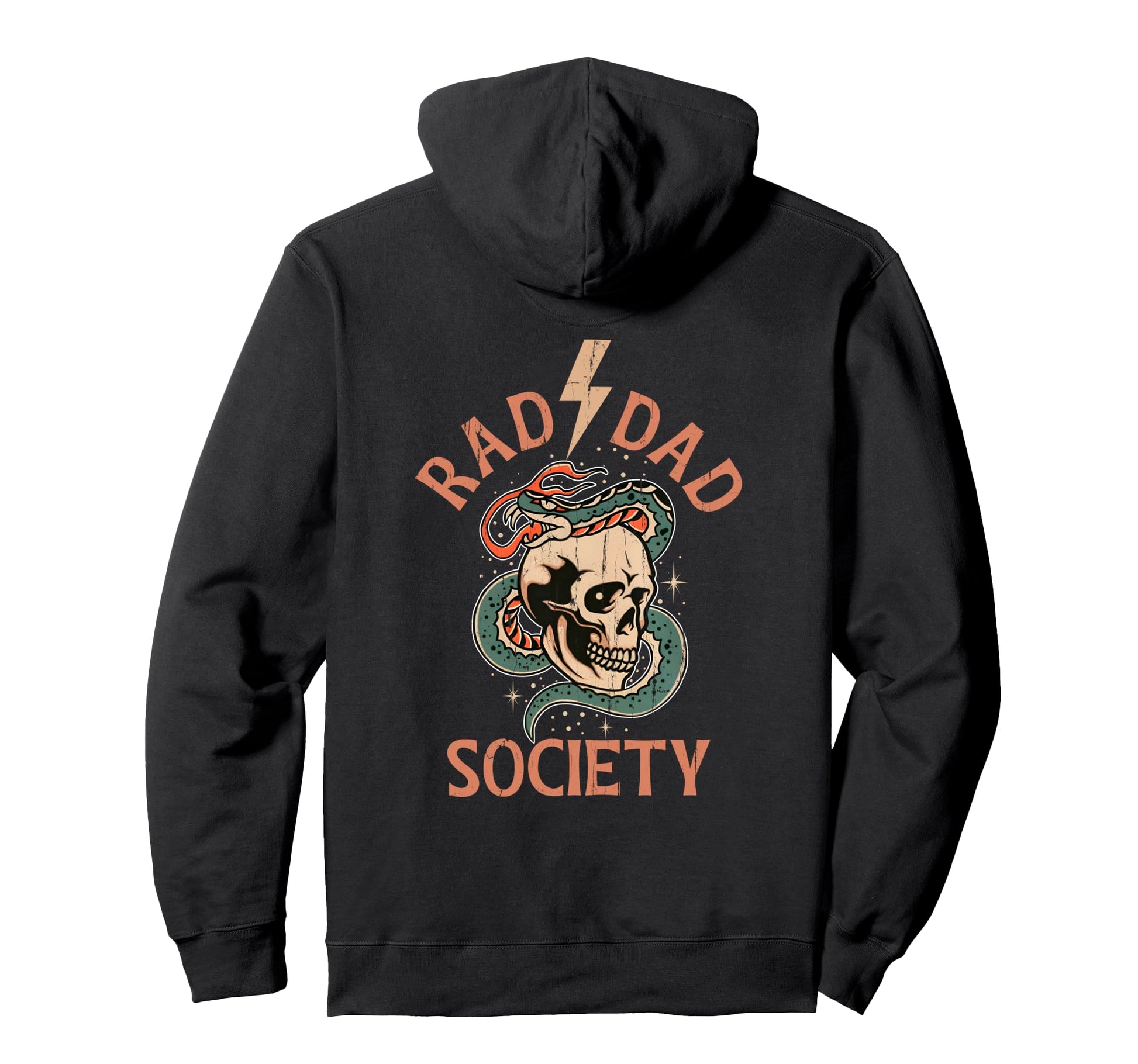 Rad Dad Society Dad Club Dad Life Back Hoodie - Trendy Graphic Unisex - T-Shirt, Sweatshirt, Hoodie