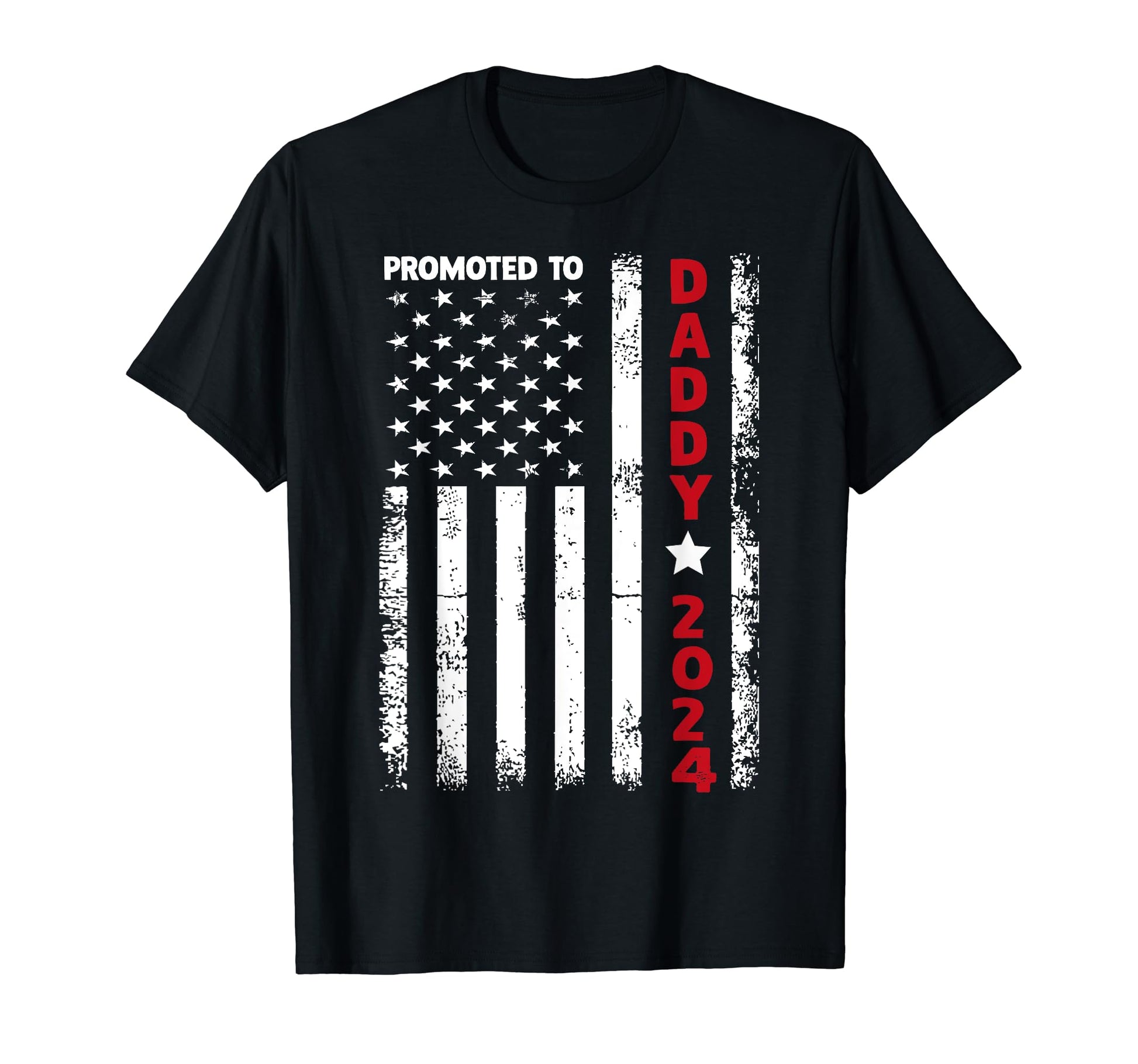 Patriotic Mens Promoted To Daddy Est T-Shirt - Custom Art Print Unisex - T-Shirt, Sweatshirt, Hoodie