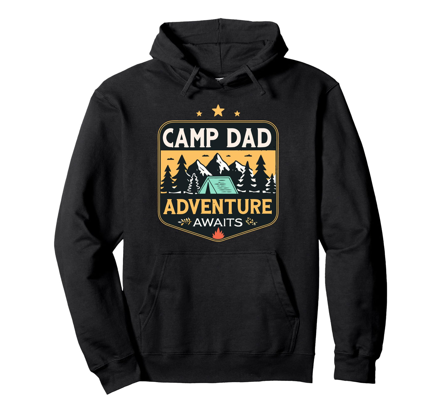 Camping Dad Adventure Awaits Fishing Camping Hoodie - Graphic Print Unisex - T-Shirt, Sweatshirt, Hoodie