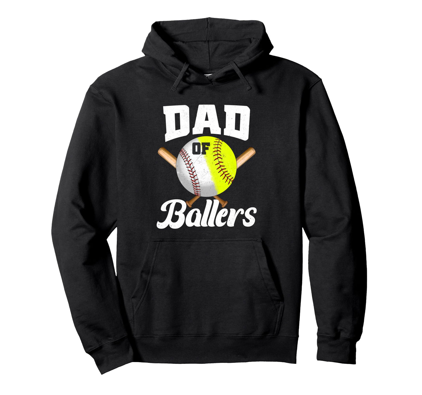 Dad Ballers Baseball Softball Fathers Hoodie - Trendy Graphic Men Women - T-Shirt, Sweatshirt, Hoodie