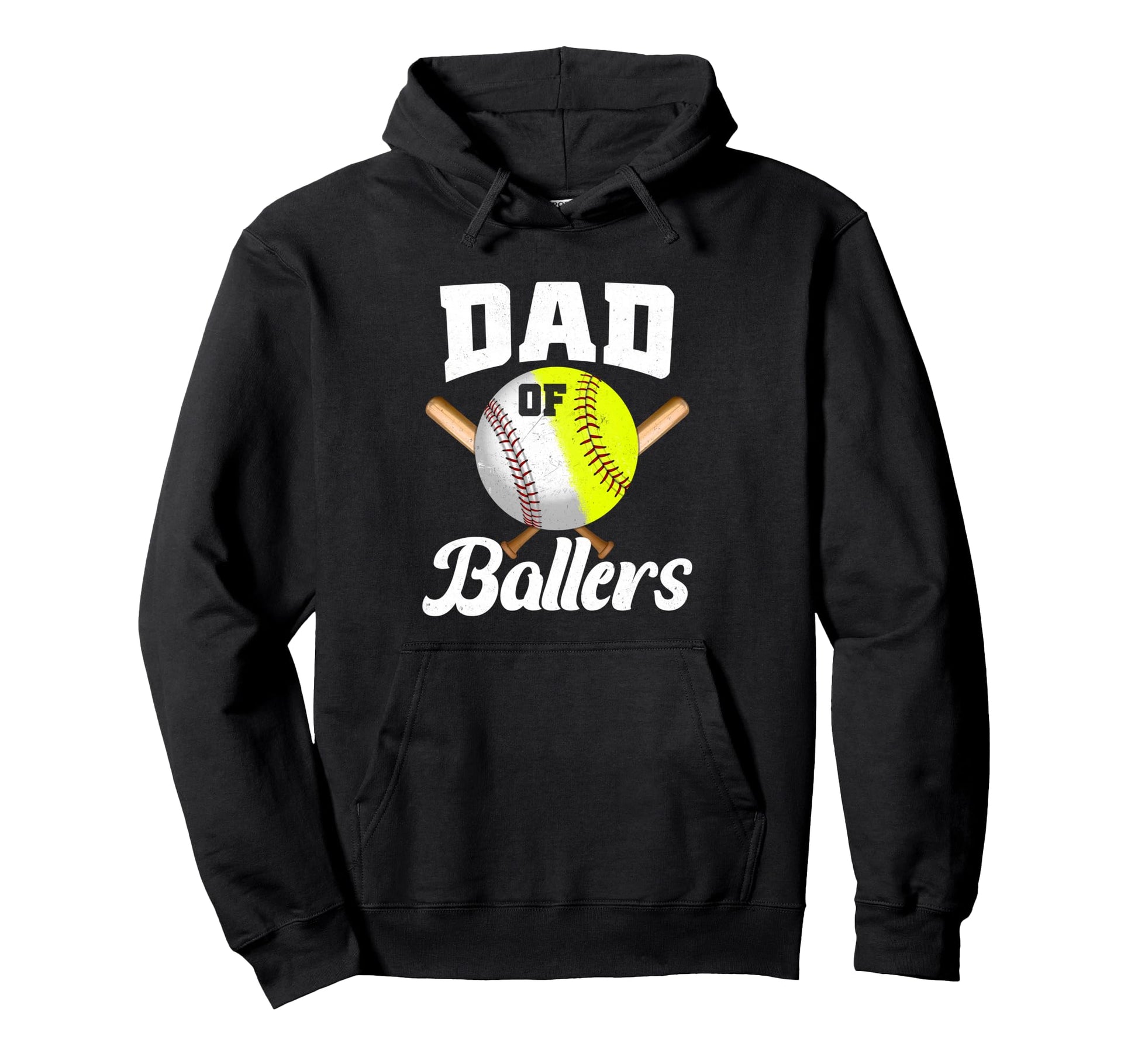 Dad Ballers Baseball Softball Fathers Hoodie - Trendy Graphic Men Women - T-Shirt, Sweatshirt, Hoodie