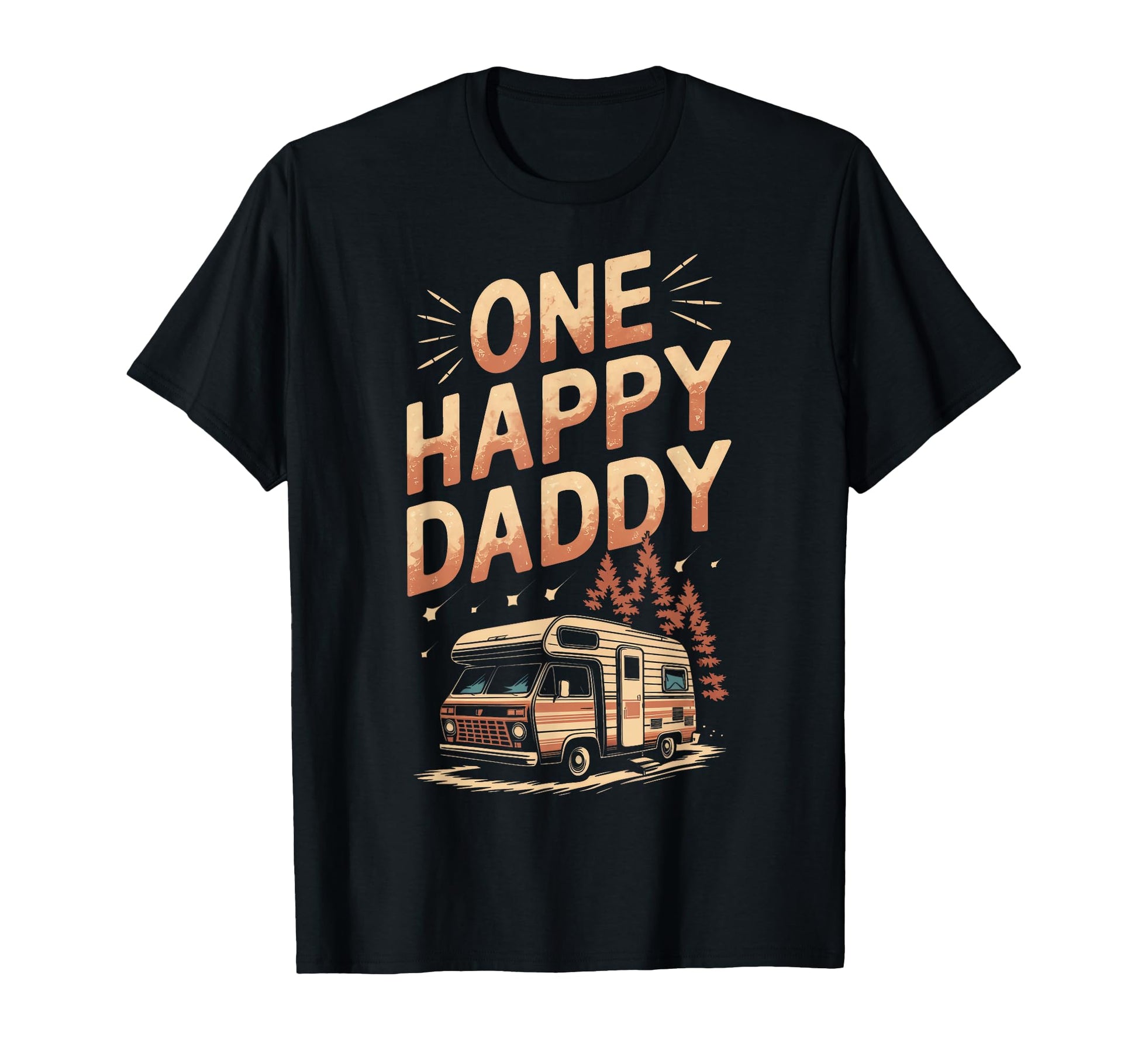 One Happy Daddy Camping One Happy T-Shirt - Unique Graphic for Adults - T-Shirt, Sweatshirt, Hoodie