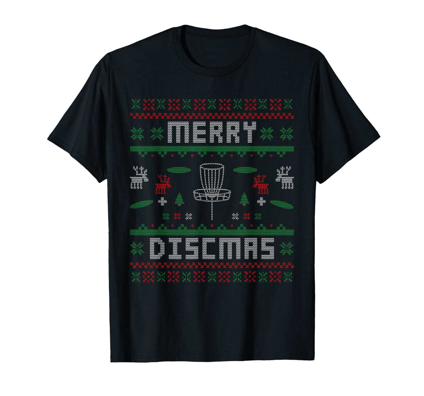 Merry Discmas Disc Golf Ugly Dad Uncle T-Shirt - Novelty Apparel Unisex - T-Shirt, Sweatshirt, Hoodie