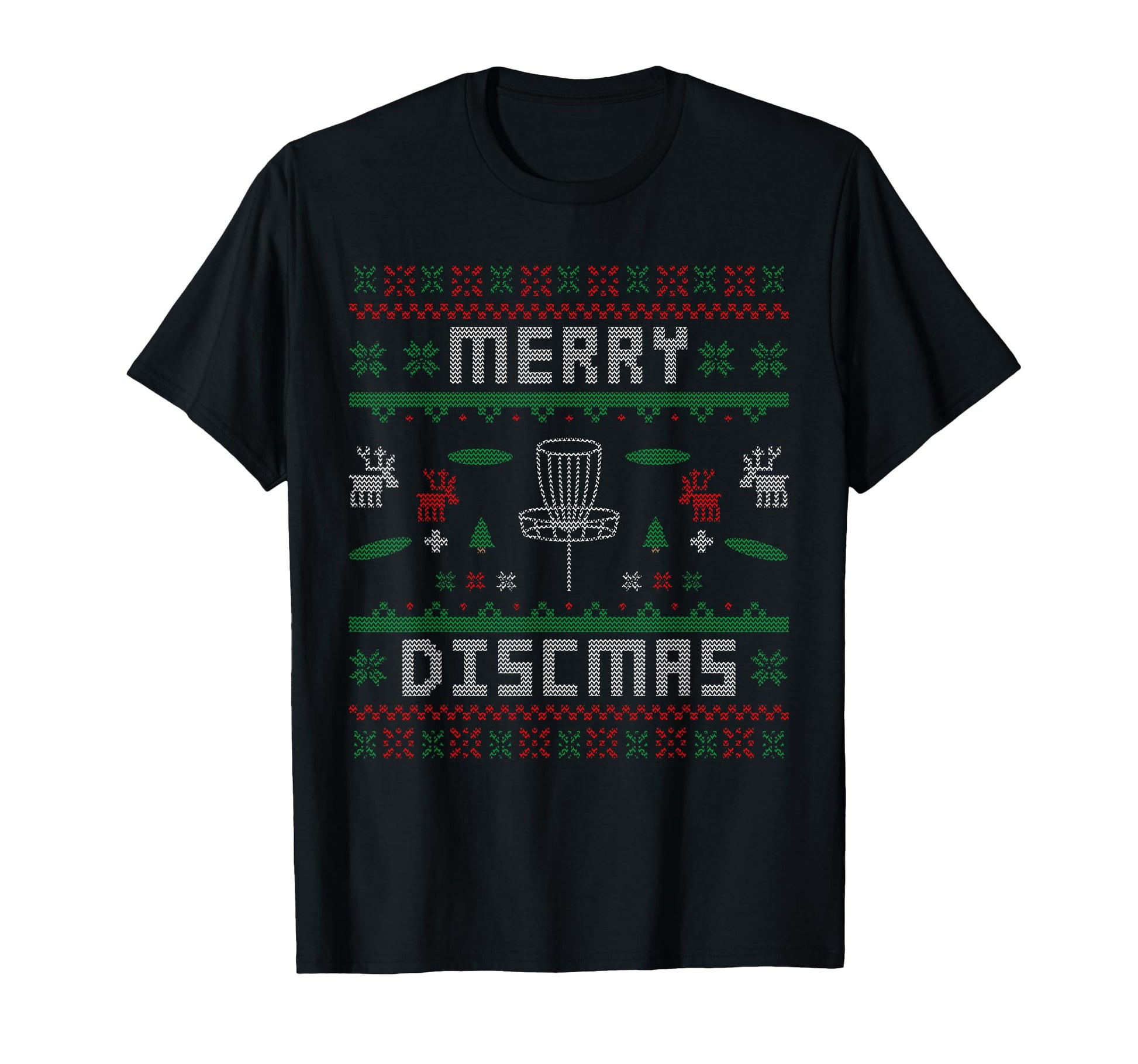 Merry Discmas Disc Golf Ugly Dad Uncle T-Shirt - Novelty Apparel Unisex - T-Shirt, Sweatshirt, Hoodie
