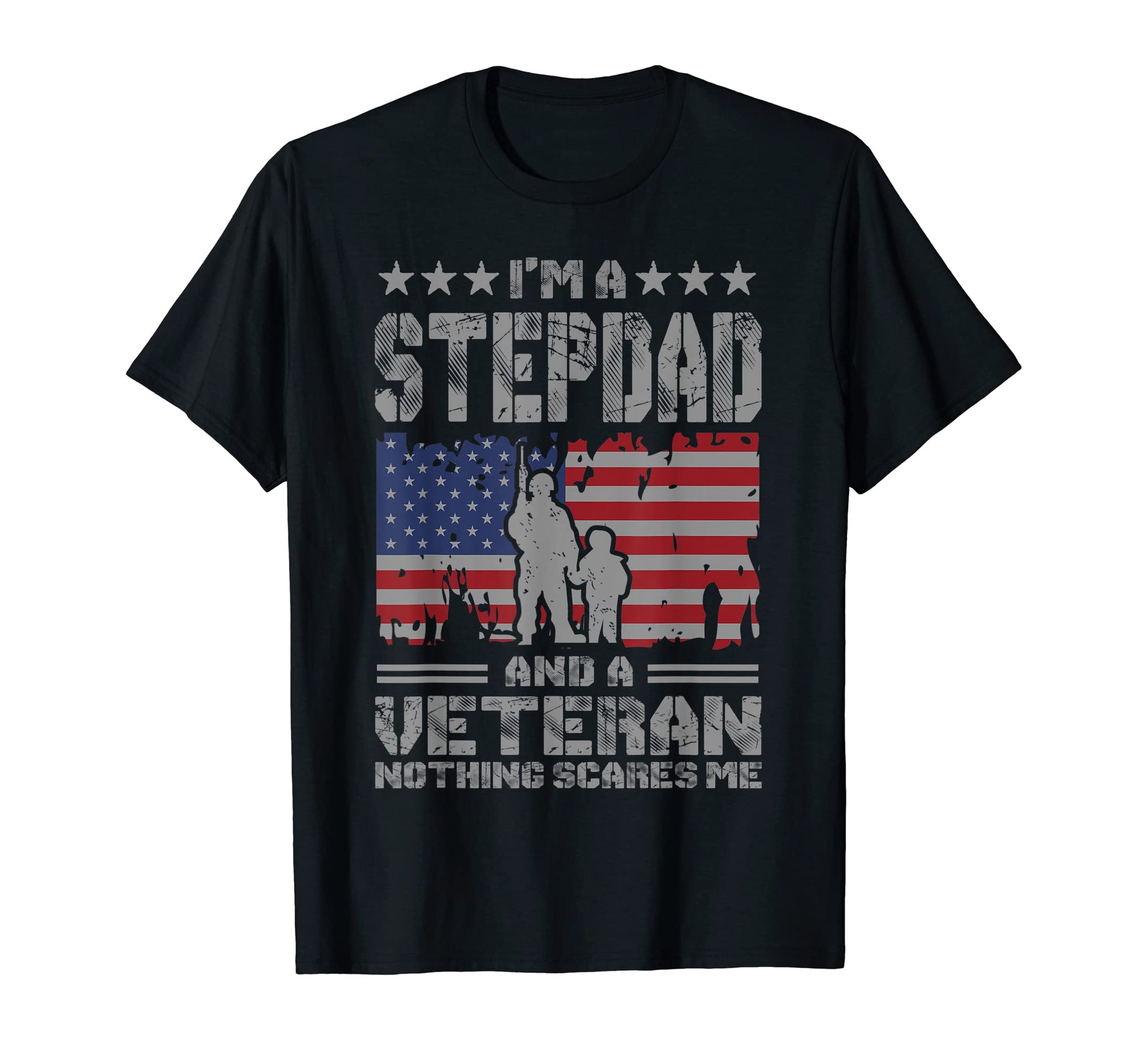 Mens Im Stepdad And Veteran T-Shirt - Casual Everyday Wear for Adults - T-Shirt, Sweatshirt, Hoodie